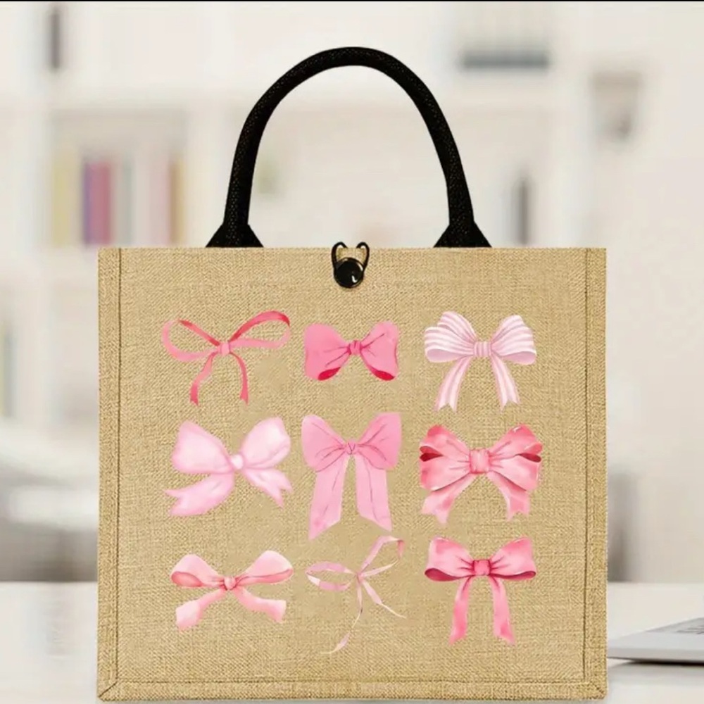 Pink Bow Tote Bag